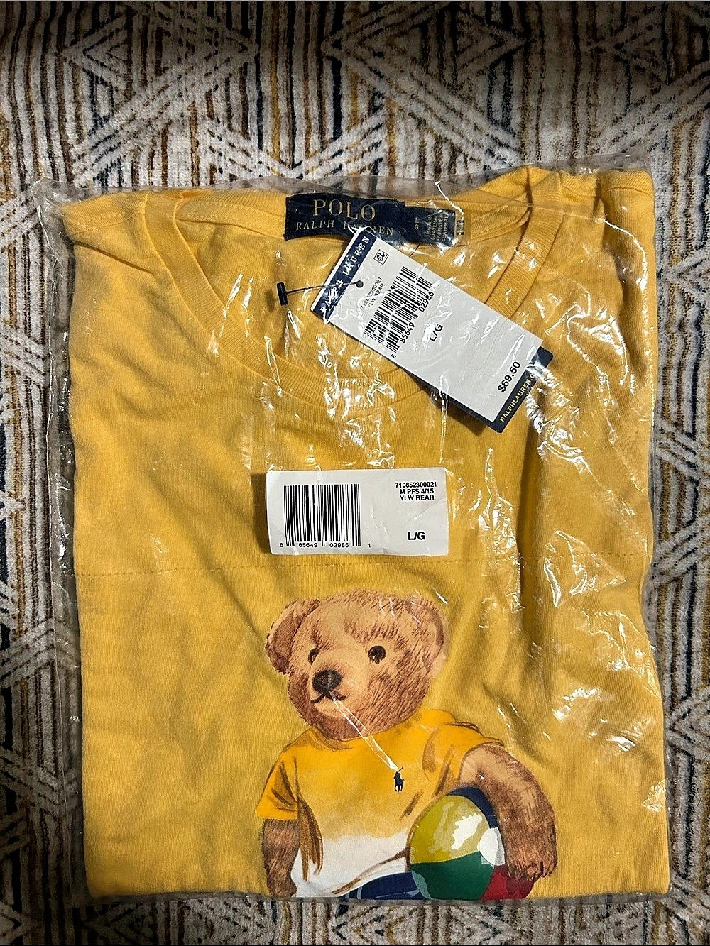 Polo Ralph Lauren Polo Bear Graphic Tee Yellow Large